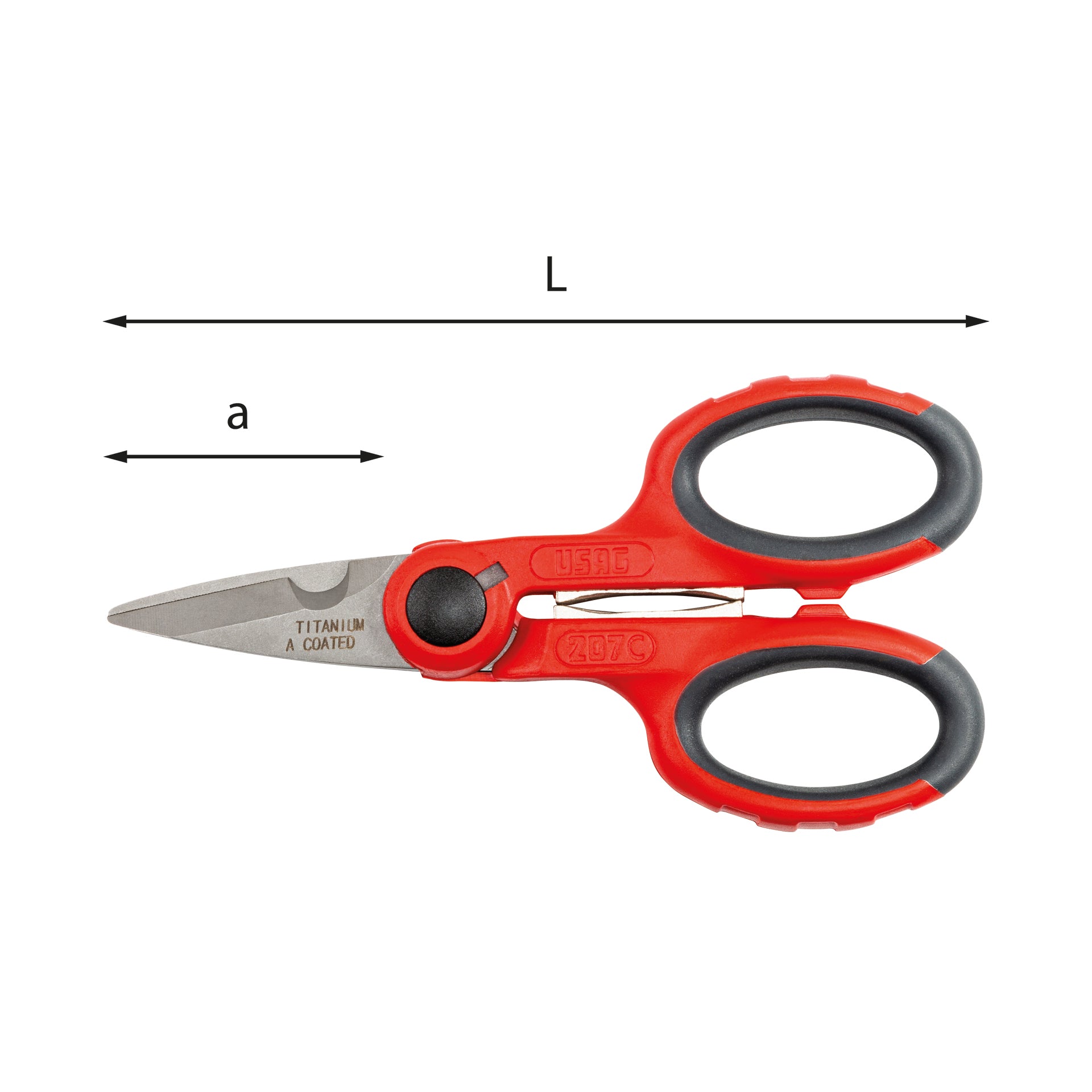 207 C - Ciseaux pour électriciens - lames en acier - Usag - U02070004 207 C - Ciseaux pour électriciens - lames en acier - Usag - U02070004